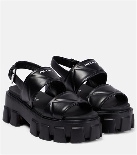 prada platform sandals saks|prada denim sandals.